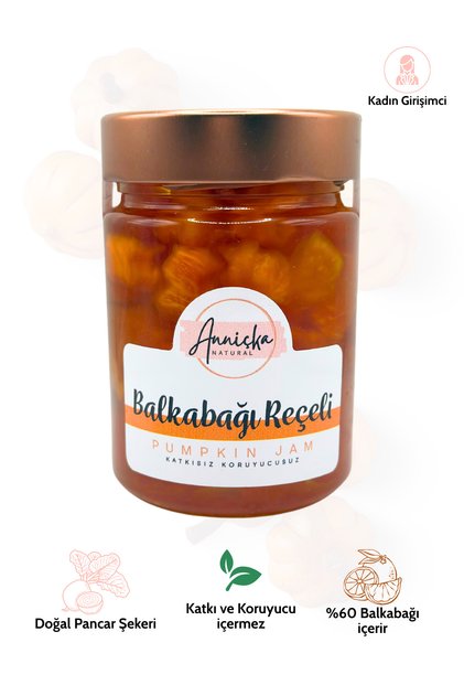 Gurme Çıtır Balkabağı Reçeli 400 g – Ev Yapımı, Katkısız, Doğal, Kadın Girişimci