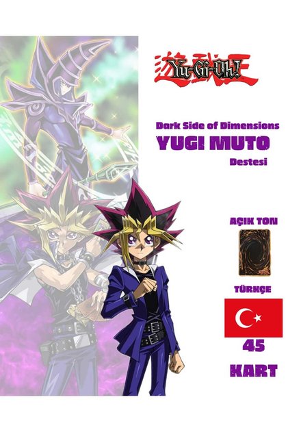Yu-Gi-Oh! Türkçe 2016 Filmi Yugi Muto Destesi 45 Yugioh Kartı