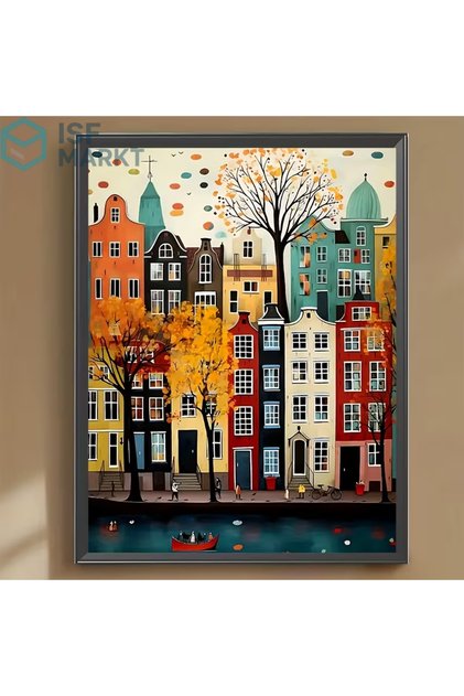 5D DIY Elmas Boyama Seti - Amsterdam Kanal Manzarası 30x40 cm