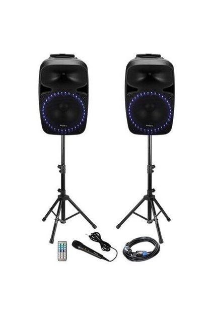 АУДИО СИСТЕМА КОМПЛЕКТ 2X15 "/38СМ 2X250W 1 АКТИВНА + 1 ПАСИВНА USB/SD/BT