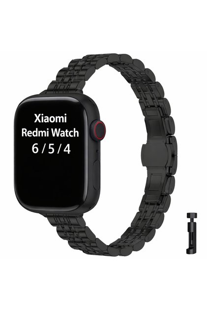Xiaomi Redmi Watch 6 Active/6 Lite/6/5/4/Band 10 Pro/Band 9 Pro/Band 8 Pro Uyumlu Paslanmaz Çelik İnce Kesim Tasarım Kordon Kayış