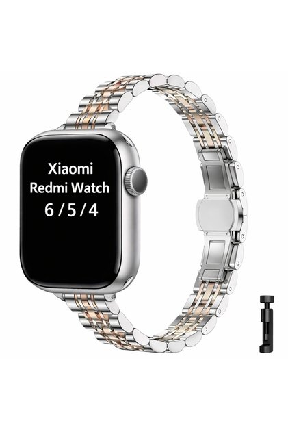 Xiaomi Redmi Watch 6 Active/6 Lite/6/5/4/Band 10 Pro/Band 9 Pro/Band 8 Pro Uyumlu Paslanmaz Çelik İnce Kesim Tasarım Kordon Kayış