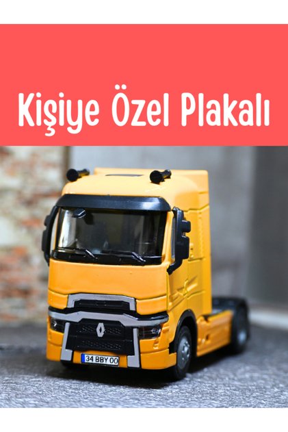 Renault Metal Taşıyıcı Tır - 1:36 Ölçek Işıklı ve Sesli - Sarı