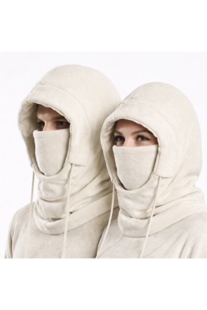 1 Adet Unisex Boyunluklu Yüz Maskeli Rüzgar Geçirmez Polar Şapka Balaclava Kış Kayak Kar Motorsiklet