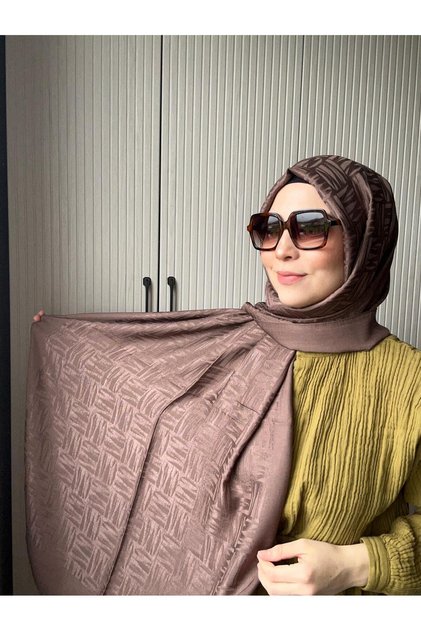 Noura Scarf Elisa Şal Koyu Vizon