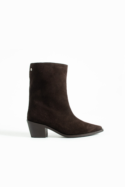 Soho Brown Suede Genuine Leather Heeled Boots
