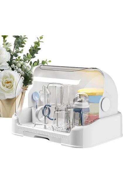 🍼Kapaklı Biberon Kurutucu Stand🍼Saklama Kutusu-Toz Geçirmez Anne Bebek Mutfak Düzenleyici