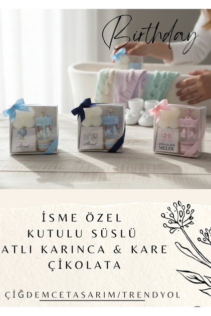 Özel Günler Hediyelik 10 Adet atlı karınca & Mum & Çikolata Seti