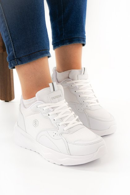 Daily Women's Lightweight Lace-Up Thick High-Soled Walking Breathable Athletic Shoes Orthopedic