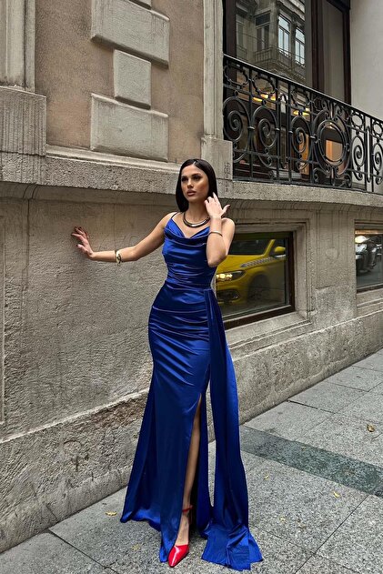 royal blue dress Prom 2023 Long Sleeves Sequin with Feathers – AnnaCustomDress Width:Classic 3.5