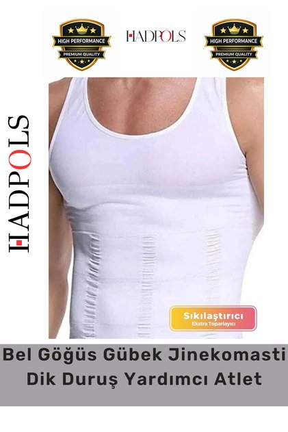 # Men's Corset White Chest Belly Corset Gynecomastia Shaping / Sculpting Firming Upright Posture Undershirt
