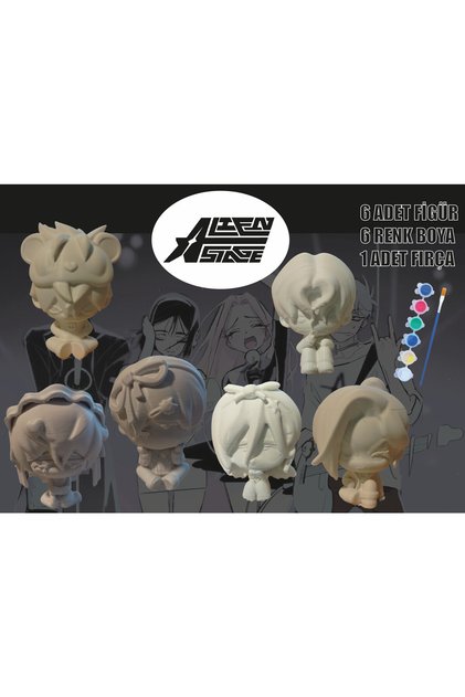 6 ADET Alien Stage Anime Figür Boyama Seti
