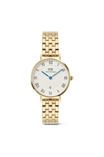 Petite 28 Roman Numerals Date 5-Link White G DW00600857 Kol Saati