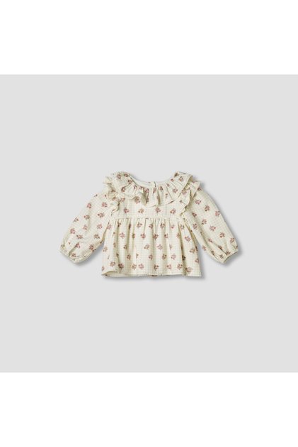 Floral Print Top with Collar