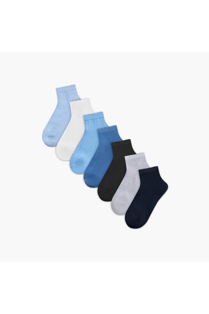 Solid Ankle Length Socks - Set of 7