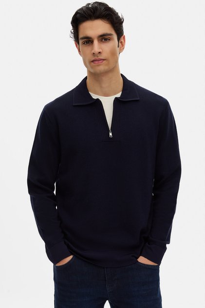 Relaxed Fit Lacivert Kazak