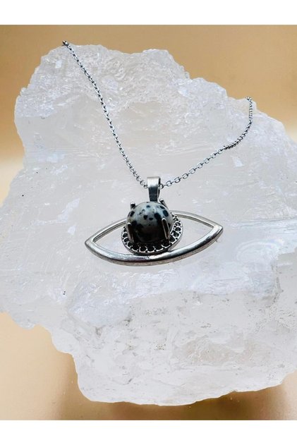Certified Jasper Natural Stone Eye-Themed Necklace