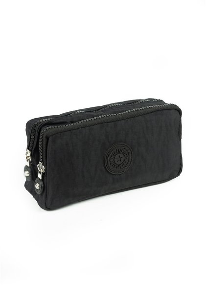 Krinkıl / Klinkır Waterproof 2 Compartment Mobile Phone Hand School Makeup Bag Wallet Pen Holder Black K003