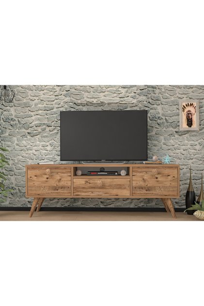 PENTA AHŞAP AYAKLI ATLANTİK ÇAM 160 CM TV SEHPASI