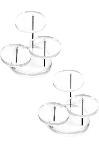 Round Acrylic Products Display Riser Stands, 3 Tier Jewelry Display Stands for Rings Earrings