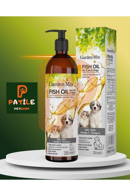 Gardenmix Garden Mix Kedi & Köpek Somon Yağı 200 ml – Omega 3 & 6