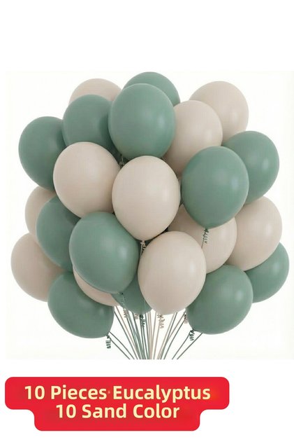 10 Pieces Sand Color 10 Pieces Eucalyptus Pastel Balloons Birthday Supplies and Decorations Birthday Balloons