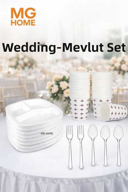 10 Sets ❤️ 3 Compartment Foam Plate – Heat Resistant, Economical, Disposable, Hygienic, Indispensable for Mevlüt (Turkish Feast)