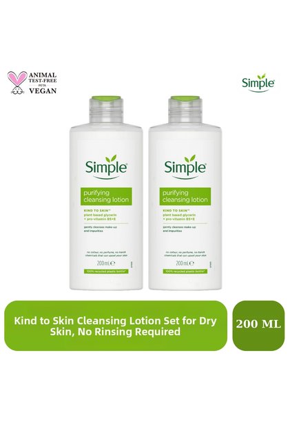 Kind to Skin Sensitive Skin Purifying No-Rinse Makeup Removal Lotion 200ml Set of 2