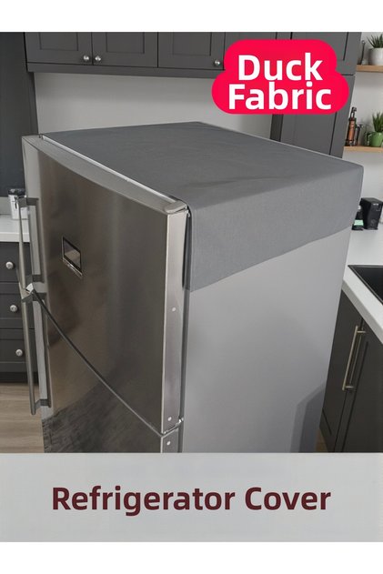 70 X 120 cm Duck Fabric Refrigerator Cover Liquid and Stain Resistant Functional Cover Anthracite Gray
