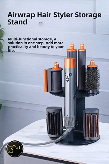 Airwrap Dyso_N Tabletop Metal Hair Tool Organizer - Blow Dryer Curling Iron Comb Organizer - Stylish Design