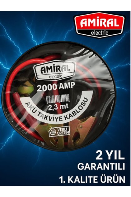 Çantalı Akü Takviye Kablosu 2000 Amper 2.3 metre (Kalın ve Sağlam Kablosuyla Fırsat Ürünü) TÜKENİYOR