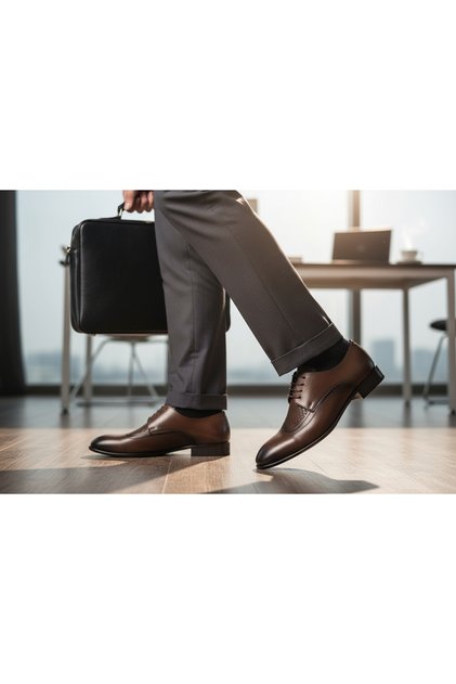 Men's Inner and Outer Genuine Leather Neolite Sole Laser Engraved Classic Shoes