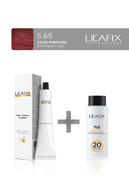 Lilafix Tüp Saç Boyası 60 ml- 20V Oksidan 5.65 Çilek Kırmızısı