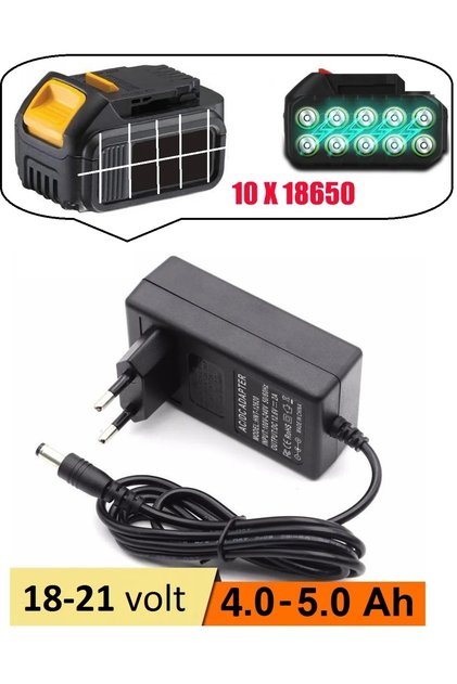 Şarjlı Matkap Için Şarj Adaptörü 18v 21v Li-on Pil Şarj 5.0 mh 4.0 Mah Üniversal 18650 pil için