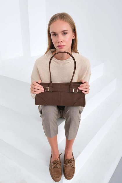 Enyola Vintage Suede Bag Brown