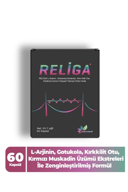 Religa 60 Kapsül, C Vitamini Resveratrol L-Arjinin Gotu Kola Kırkkilit Otu Takviye Edici Gıda
