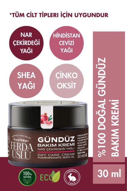 Gündüz Bakım Kremi - Nar Çekirdeği Yağlı Aydınlatıcı Etkili El & Yüz 30 ml