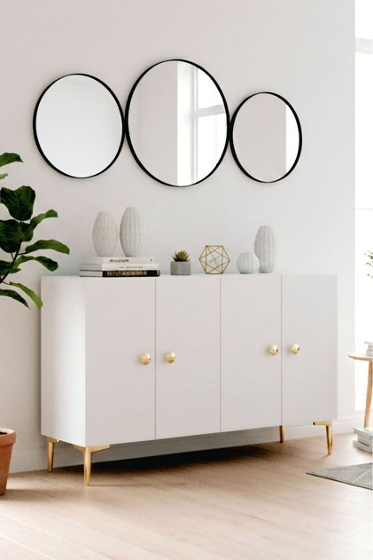 KA1204B - SQUAREL KONSOL, TV SEHPASI, ÇOK AMAÇLI DOLAP ve KAHVE KÖŞESİ 120cm BEYAZ
