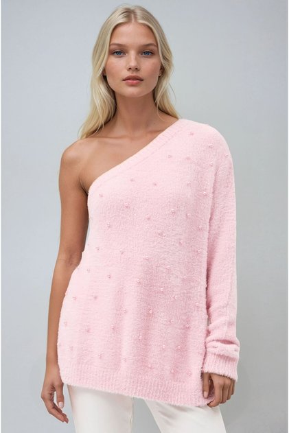 Single sleeve soft sweater 1369