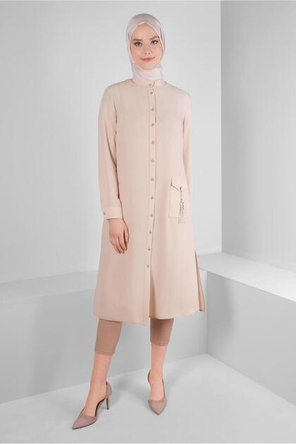 POCKET CHAIN DETAIL BUTTONED TUNIC 43669