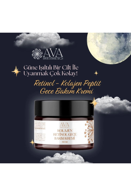 AvA Bio Cosmetics Ava Doğal Retinol - Kolajen Peptit Gece Bakım