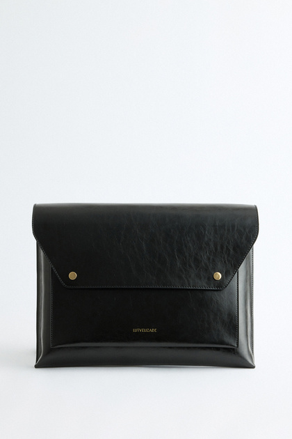 LUTVELIZADE Çanta 2534 - Çok Gözlü Clutch Siyah Kadın Çanta