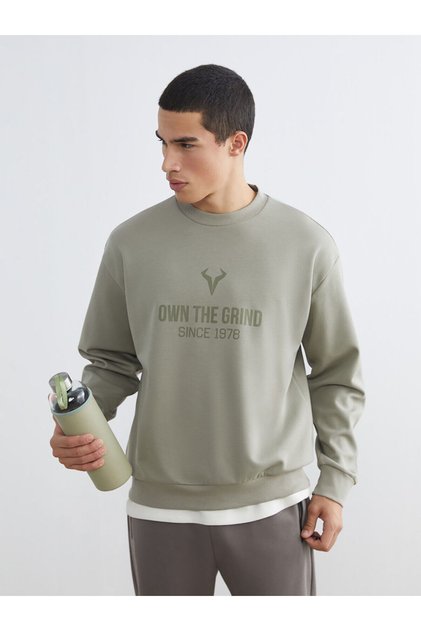 Crew neck printed men's sweatshirt