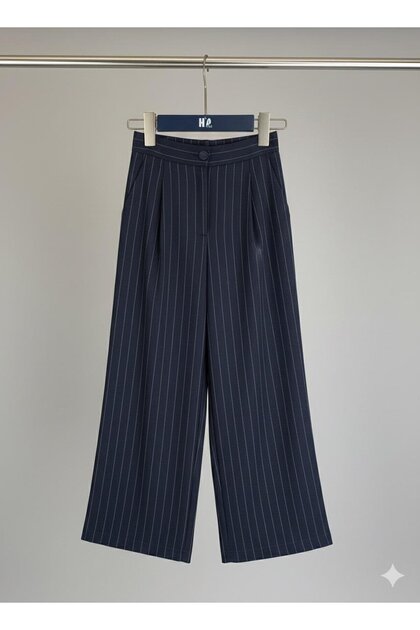 Girl's Wide-Leg Striped Palazzo Pants