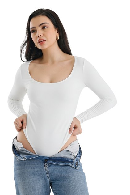 White Degaje Collar Long Sleeve Zıbın012