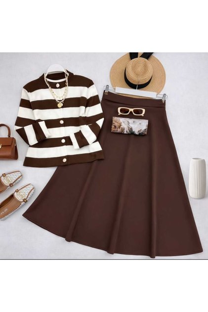 Women's Cardigan-Skirt 2-Piece Set