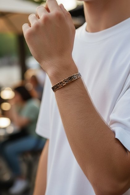 Handmade Pure Copper Bracelet | Tattoo Textured Minimalist Unisex Handcuff Bracelet | Authentic Gift