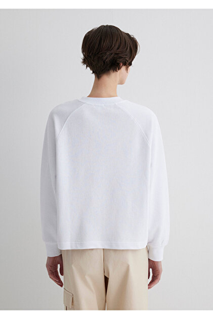 Mavi Bisiklet Yaka Beyaz Basic Sweatshirt 1S10161-620 - Fiyatı