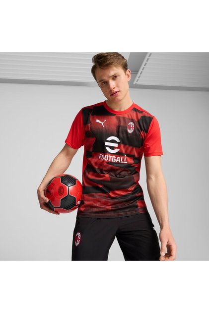 Mens AC Milan Pre-match Short Sleeve Jersey - Red
