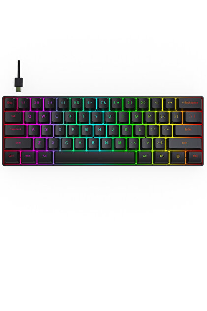 MAXGO 3155 Blue Switch Mini Rgb Oyun Klavyesi Gaming Mekanik 61